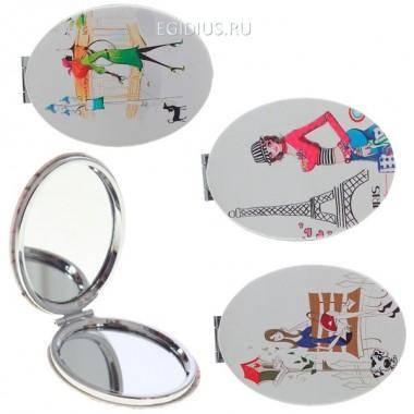 Зеркало карманное, L6,5 W8,5 H1,2 см, 3 в 81-1815 — Egidius.ru