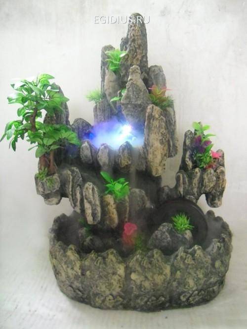 Фонтан: "Скала", с туманом, шариком, подсветкой 10-0082 фото 1 &mdash; Egidius.ru