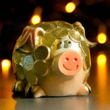Копилка &quot;Поросенок в монетах&quot; 11х9см   813-090 — Egidius.ru