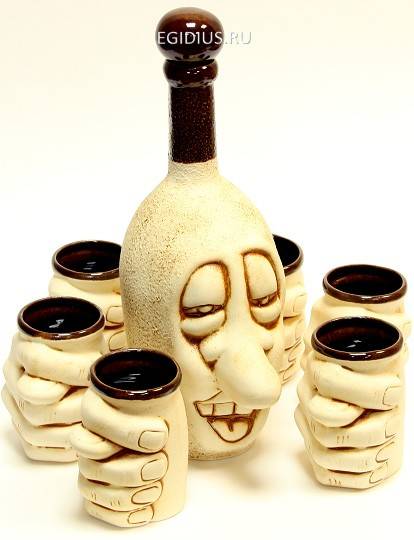 Набор штоф + 6 рюмок "Нос" 800-017 фото 1 — Egidius.ru