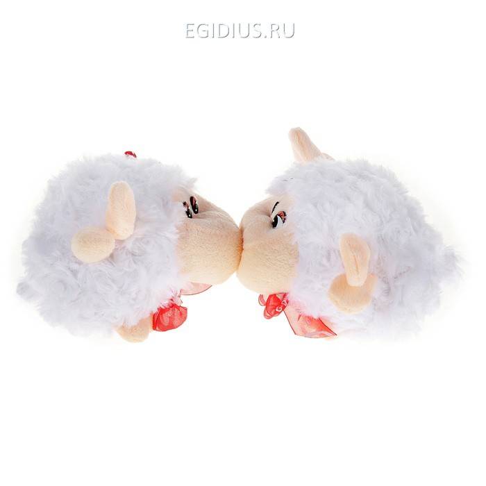 Мягкая игрушка музыкальная " Барашки с бантиком, поцелуй"  805-002 фото 1 &mdash; Egidius.ru