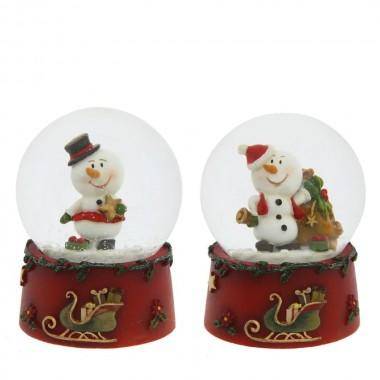 Новогодний шар со снегом внутри &quot;Снеговик&quot; D6,5 см, L6,5 W6,5 H9 см, 2в. 80-0963 — Egidius.ru