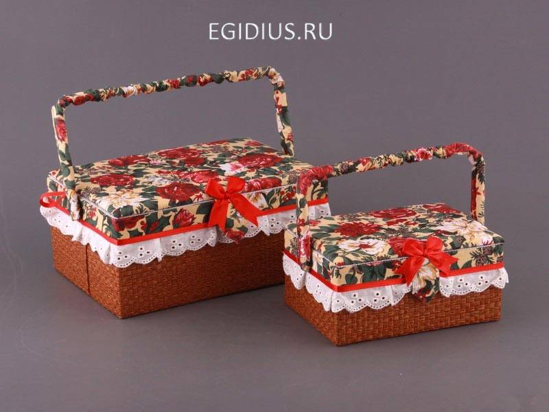 Набор шкатулок для рукоделия из 2 шт. 28*20*13/20*14*10 см. 317-210 фото 1 &mdash; Egidius.ru