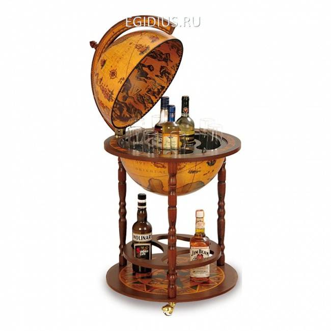 Глобус-бар с подст.д/бутылок, диам.40см, 50x86h 700-010 фото 1 — Egidius.ru