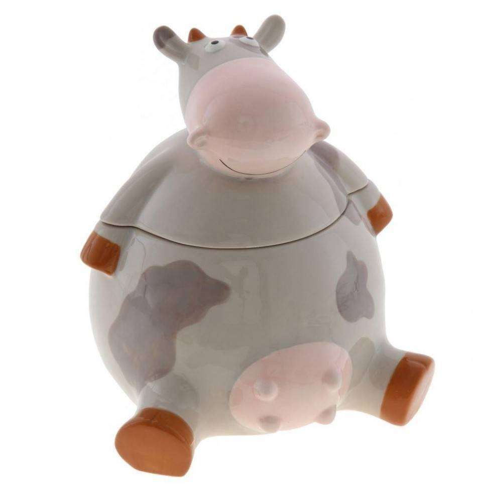 Емкость для сыпучих продуктов "Коровка", L13 W12 H15 см, 500мл 82-1348 фото 1 &mdash; Egidius.ru