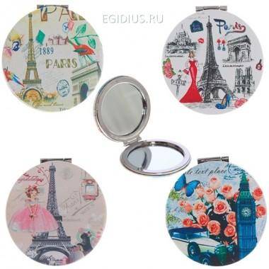 Зеркало карманное, L7 W7 H0,8 см, 4 в 81-1816 — Egidius.ru