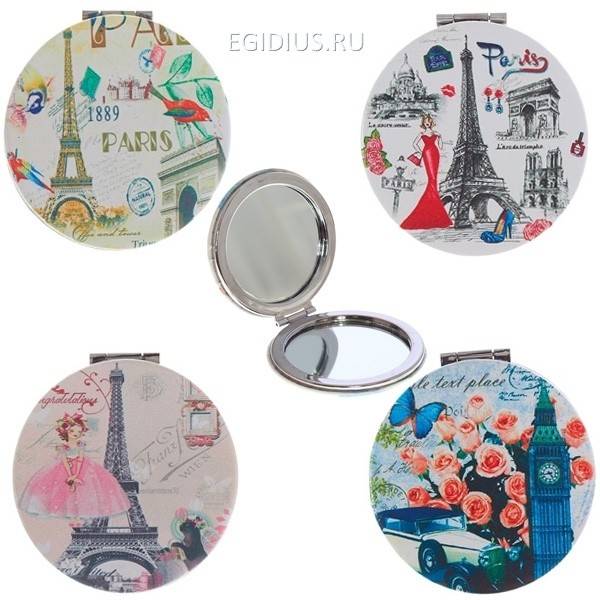 Зеркало карманное, L7 W7 H0,8 см, 4 в 81-1816 фото 1 — Egidius.ru