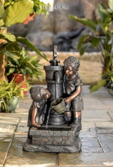Фонтан декоративный &quot;Дети у колонки&quot; 31-0633 — Egidius.ru