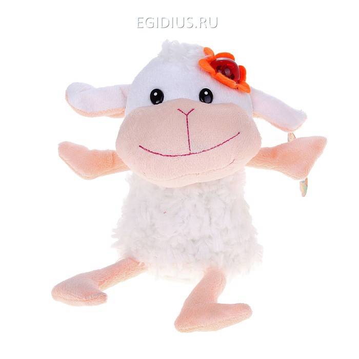Мягкая игрушка механическая "Баран с цветком на голове" хохотун  805-006 фото 1 &mdash; Egidius.ru