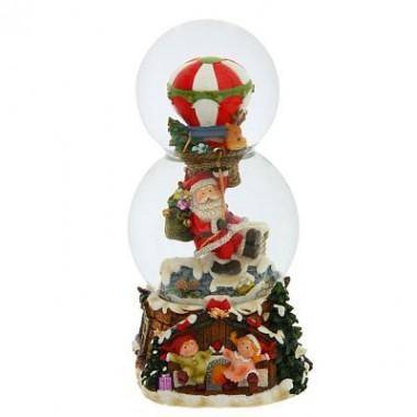 Новогодний музыкальный шар &quot;Дед Мороз&quot; D8/10 см, L10,5 W11 H21,5 см 80-0965 — Egidius.ru