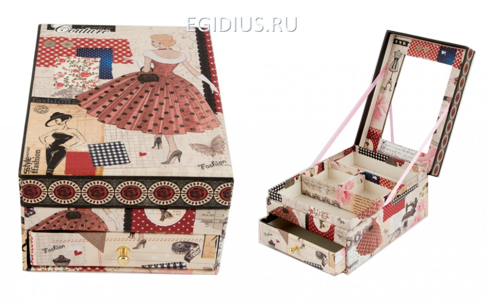 Шкатулка для ювелирных украшений 16*12*8см  109-008 фото 1 &mdash; Egidius.ru
