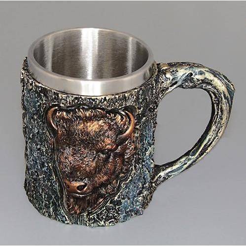 Кружка "Бык" нерж. сталь/искуственный камень 15*10*12см , 500мл. 3-2-074 фото 1 — Egidius.ru