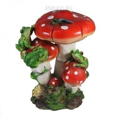Фигура для дачи &quot;Гриб с лягушками&quot;L22W16H29см 81-6634 — Egidius.ru