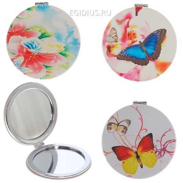 Зеркало карманное, L7 W7 H0,8 см, 3 в 81-1817 фото 1 — Egidius.ru
