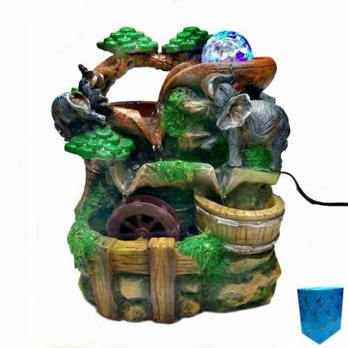 Настольный фонтан Два слона+мельница 23*15*26см  3-1-004 фото 1 &mdash; Egidius.ru