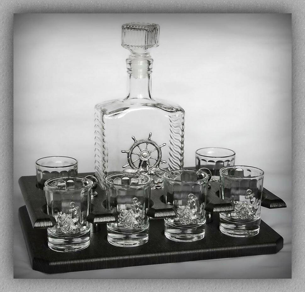 Набор для водки 110 "Дары моря " штоф+6 стопок 72-1010 фото 1 — Egidius.ru