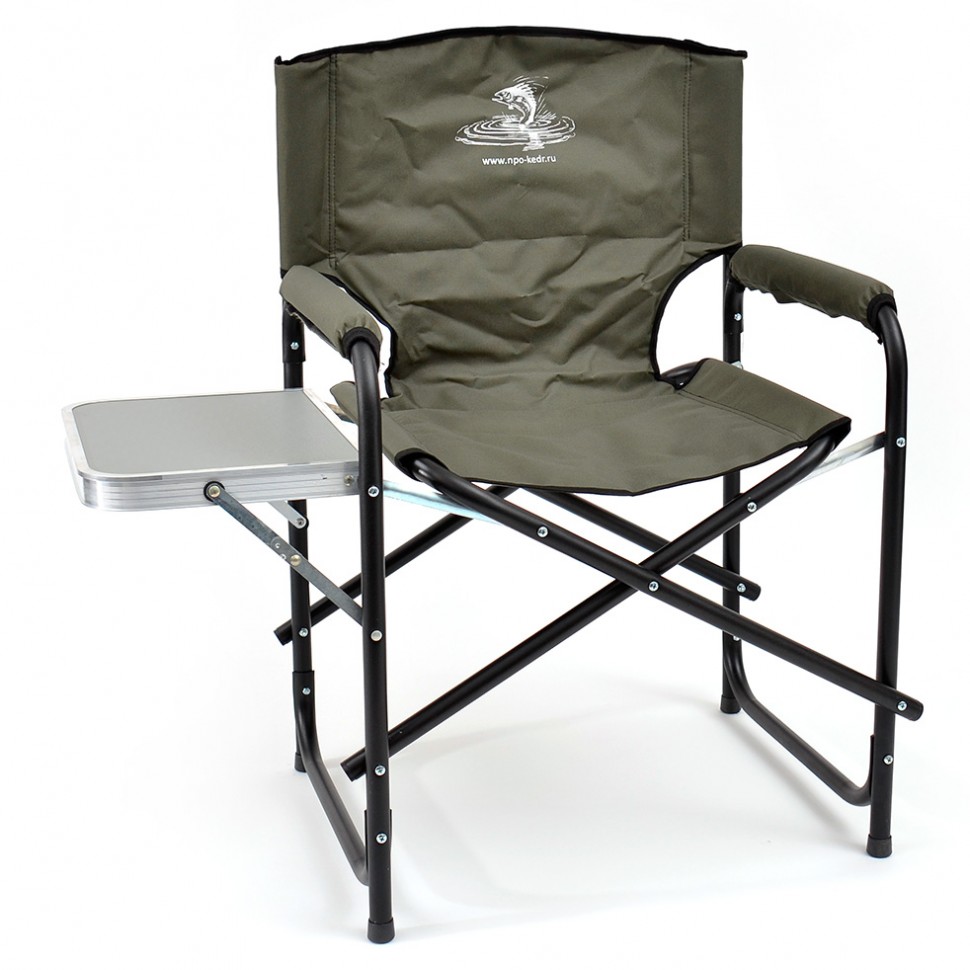 Кресло складное Кедр со столиком (пластик), сталь, для рыбалки 41-0059 фото 1 — Egidius.ru