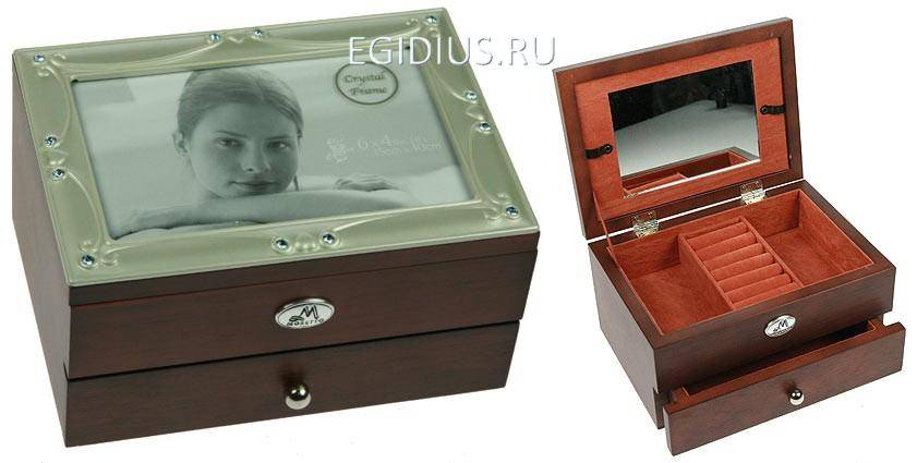 Шкатулка ювелирная Moretto 2-х ярусная 18*13*10см  110-203 фото 1 — Egidius.ru