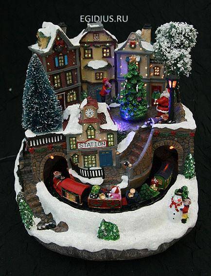 Новогодняя композиция с подсветкой Новогодние огни 25*25*23см  150-512 фото 1 — Egidius.ru