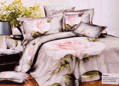 Кпб 1,5 сп, сатин набивной &quot;роза&quot; 305-034 — Egidius.ru