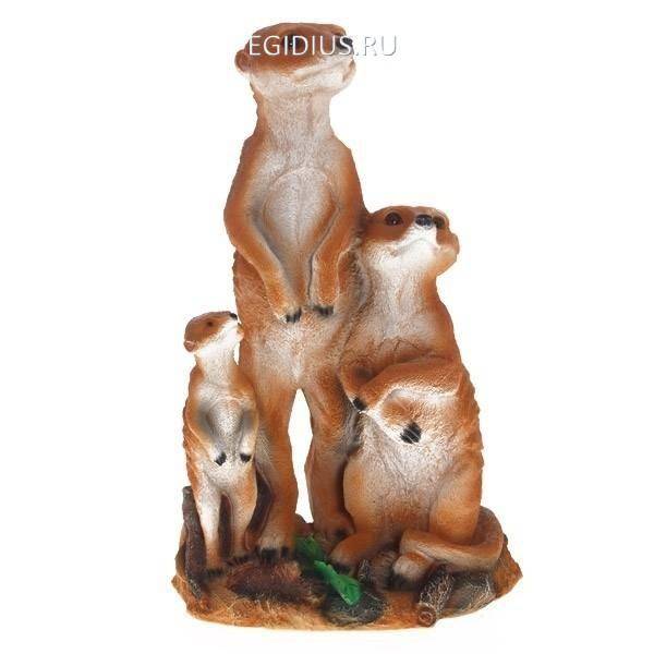 Фигура садовая Семья суррикатов, H 37 см 81-6070 фото 1 — Egidius.ru