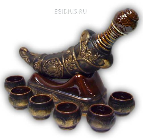 Набор штоф + 6 рюмок "Кинжал бронза" 800-019 фото 1 &mdash; Egidius.ru