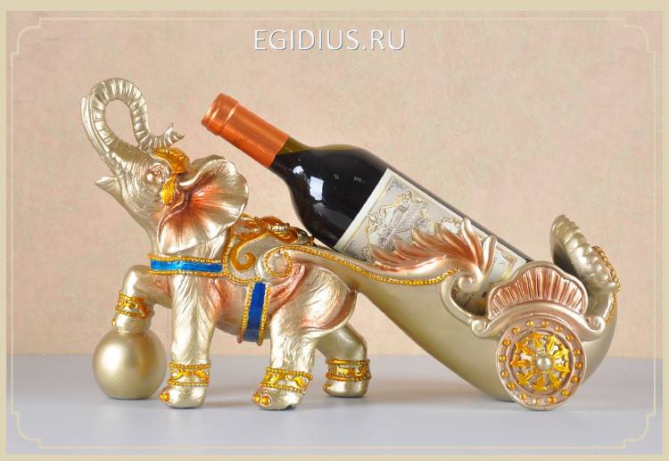 Подставка под бутылку "Слон" 40*15*24 271-003 фото 1 — Egidius.ru