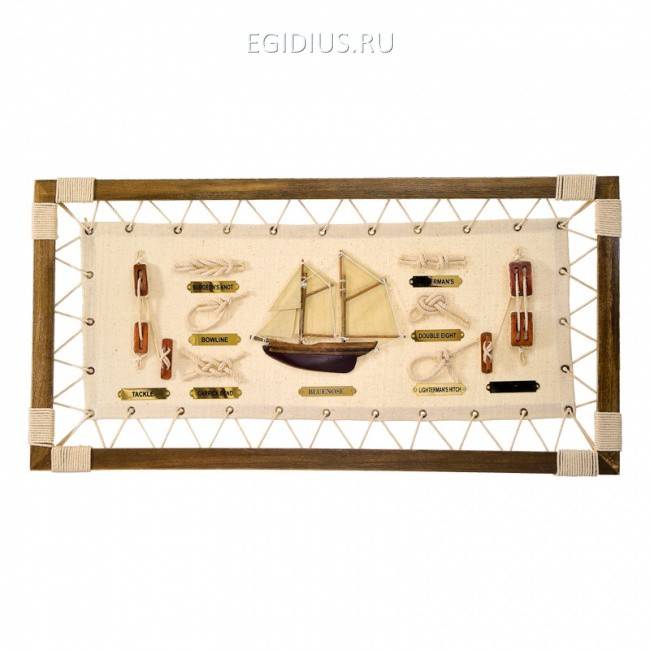 Панно "Blue Nose, морские узлы", 60х30х2,5с 700-559 фото 1 — Egidius.ru