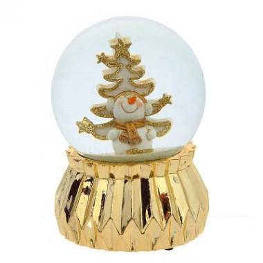 Новогодний шар со снегом внутри &quot;Снеговик&quot; D10 см, L10,5 W10,5 H15 см, 80-0969 — Egidius.ru