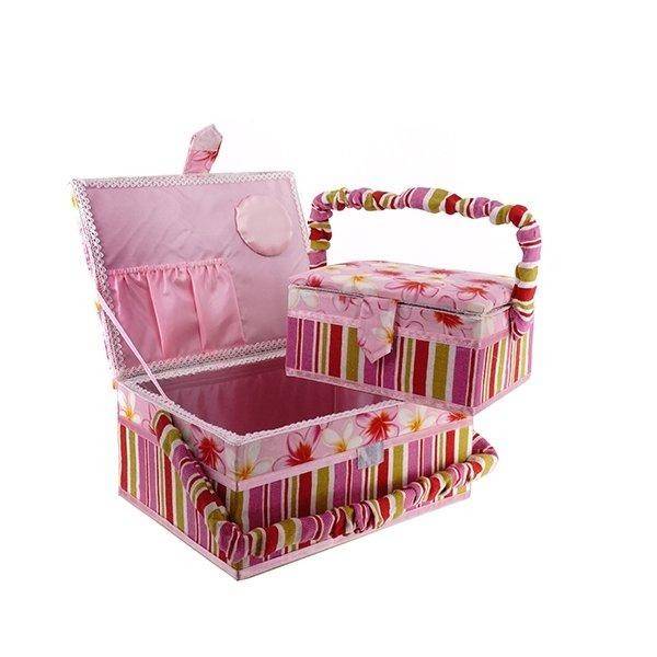 Шкатулка для рукоделия, набор из 2-х шт, L22,5/16,5 W17,5/12 H11/8,5 см 81-4130 фото 1 — Egidius.ru