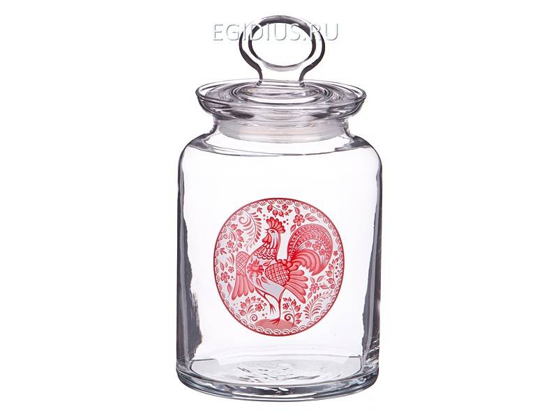Банка "петух красный" 1500 мл.  332-086 фото 1 — Egidius.ru