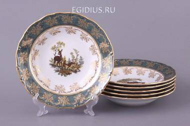 Набор суповых тарелок из 6 шт.&quot;зеленая охота&quot; диаметр=23 см. 300-479 — Egidius.ru