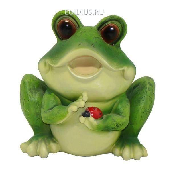 Садовая фигура из полистоунаЛягушка с божьей коровкойL20W16H20,5см 81-6477 фото 1 &mdash; Egidius.ru