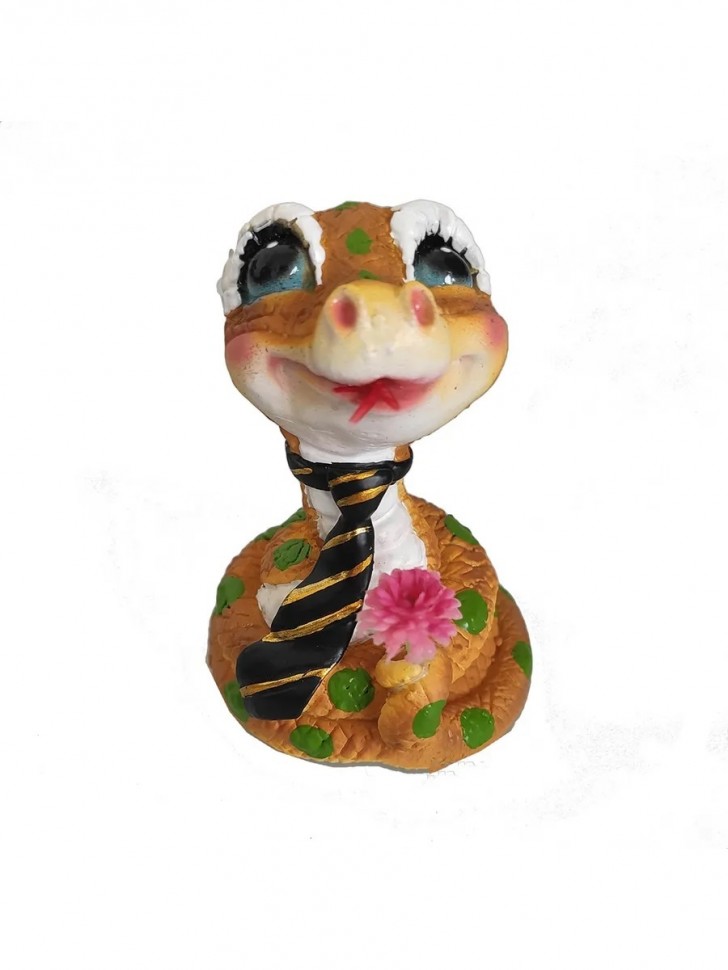 Фигурка декоративная "Змейка в галстуке" 4*4*6см, символ года 2025 81-3266 фото 1 — Egidius.ru