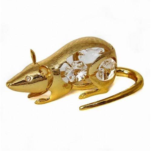 Фигурка Крысы большой с 4-мя прозрачными хрусталиками Swarovski 8,5*4*3,5см 3-2-002 фото 1 — Egidius.ru