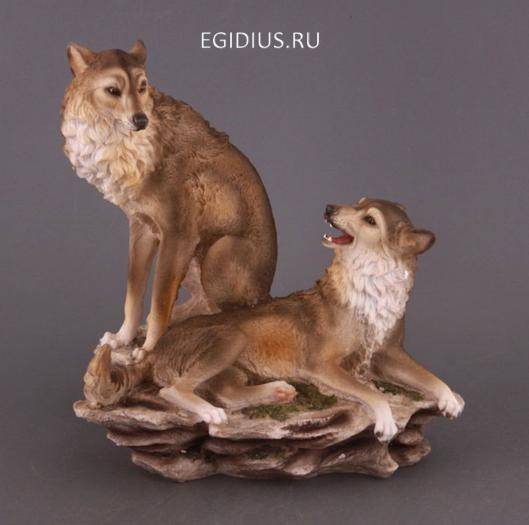 Фигурка "волки" высота=32 смдлина=29 см 320-815 фото 1 &mdash; Egidius.ru