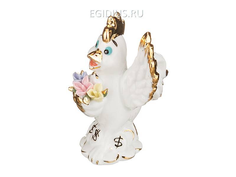 Фигурка "петушок с букетом" высота=9 см.  330-877 фото 1 — Egidius.ru