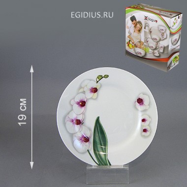 Набор тарелок 6шт десертная ветка орхидеи 19 см 900-631 — Egidius.ru