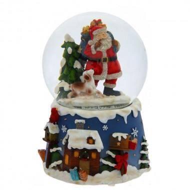 Дед мороз новогодний шар музыкальный двигающийся D10 см, L11 80-0971 — Egidius.ru