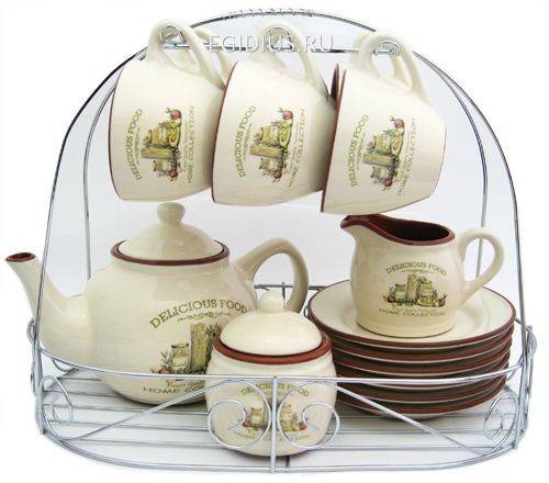 Набор чайный "Паста" 15пр. на подставке  600-617 фото 1 &mdash; Egidius.ru