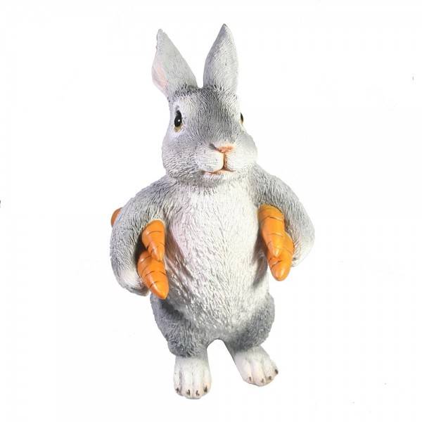 Фигура для дачи "Зайка несет морковь"  L9W13H22 81-6845 фото 1 — Egidius.ru