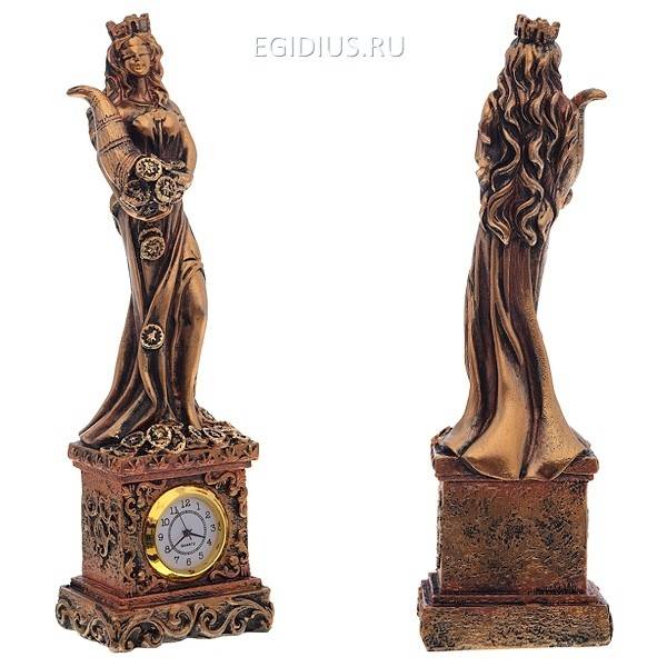 Фигурка декоративная Фортуна (Богиня удачи, изобилия) с композицией время, L7,5 W5,6 H24см 81-1429 фото 1 — Egidius.ru