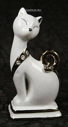 Статуэтка "Кошка", фарфор 8*5*17см  113-055 фото 1 — Egidius.ru