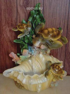 Фонтан Черепашки и раковины №4 Н*L*W=27*18*15 см 10-0097 фото 1 &mdash; Egidius.ru