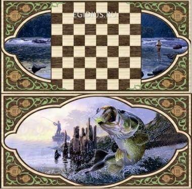 Нарды &quot;Рыбалка&quot; в дер. коробе средние 31-1028 — Egidius.ru