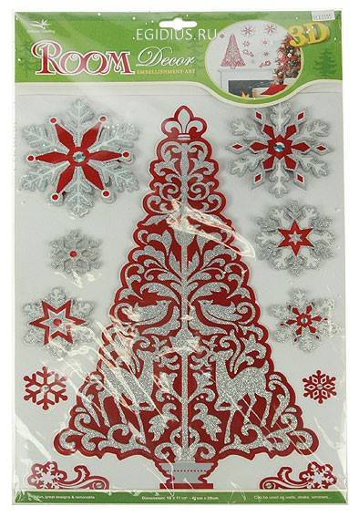 Декоративная наклейка Новогодняя 29*50см 152-303 фото 1 — Egidius.ru