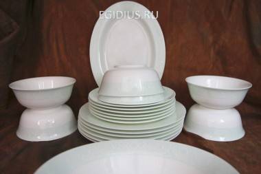 Столовый сервиз &quot;Дионис-Аквамарин&quot; (6 персон, 20 пр) (2) Костяной фарфор 620-208 — Egidius.ru