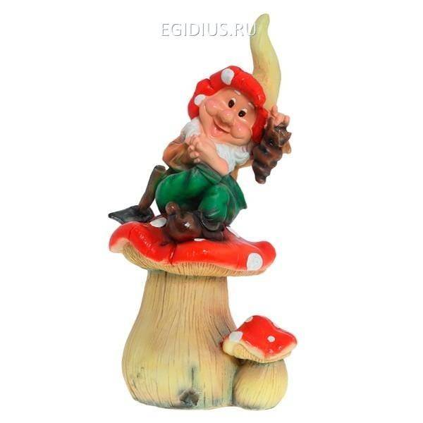 Фигура садовая Гном на грибе L37W31H78 81-6224 фото 1 — Egidius.ru