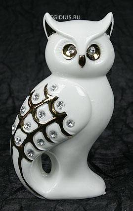 Статуэтка "Сова", фарфор 9*5*15см   113-058 фото 1 — Egidius.ru