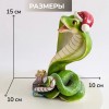 Фигура декоративная "Новогодняя кобра" (акрил) 10*10*15см 81-3270 фото 2 — Egidius.ru